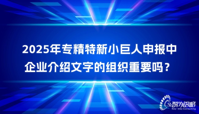 2025年专精特新小巨人申报中企业介绍文字的组织重要吗？？？.jpg